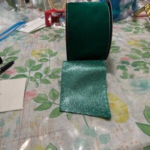 D. Stevens Emerald Velvet and Glitter Ribbon New With Tags